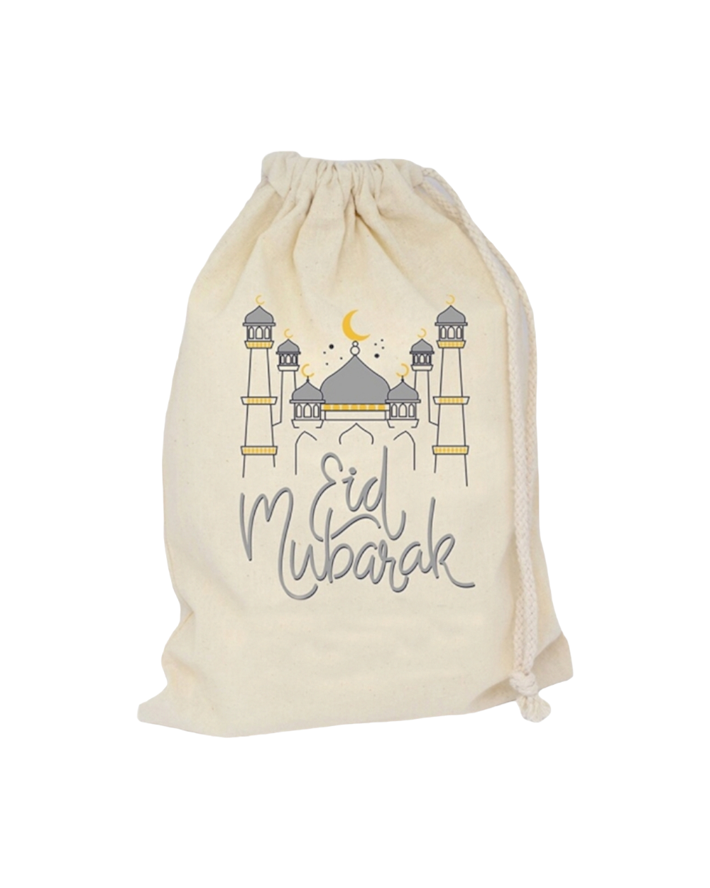 sac cadeaux en toile argent deco decoration eid mubarak ramadan 2023